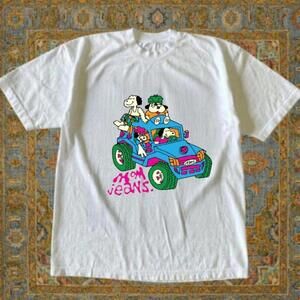 Gildan Men White T-Shirt, White Mom Jeans Graphic Tee